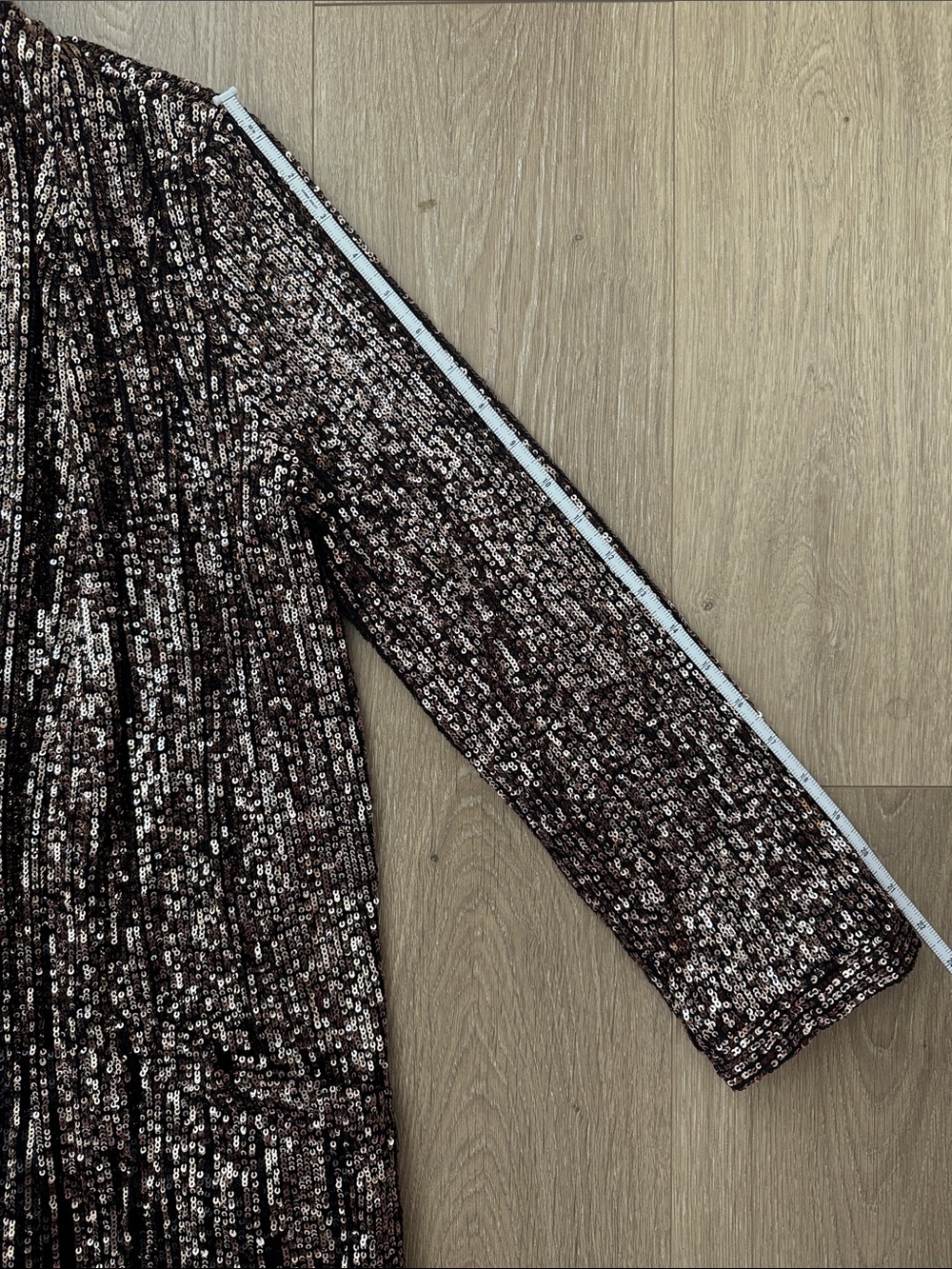 Anthropologie/BB Dakota Rose Gold and Black Sequin Duster - Picture 3 of 8